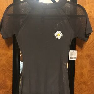 Grey Sheer Daisy T-Shirt